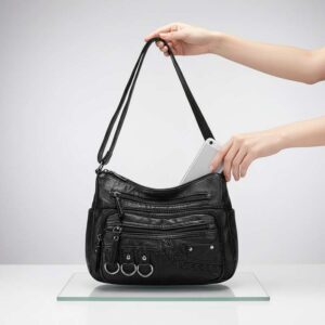 lookbook bolsos bolso bandolera vintage pu multi bolsillos con cremallera