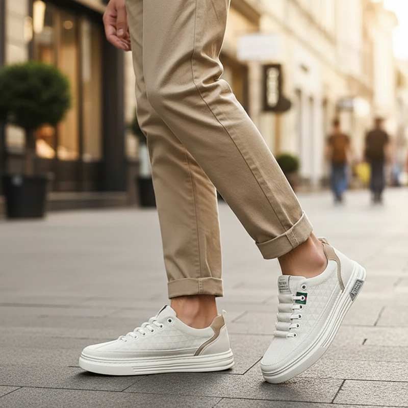 sneakers cuero hombre blanco/crema | urban premium sneakers cuero hombre blanco/crema | urban premium