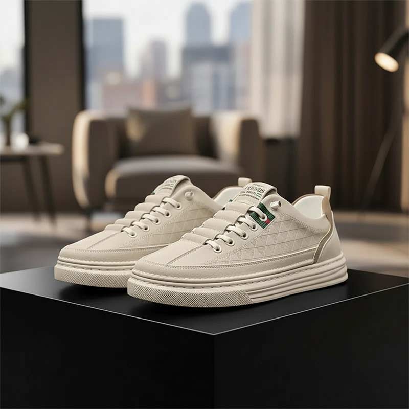 sneakers cuero hombre blanco/crema | urban premium sneakers cuero hombre blanco/crema | urban premium