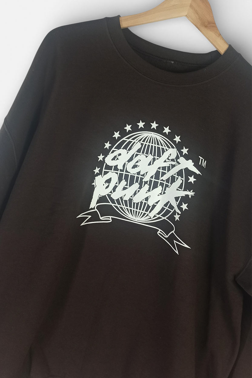 sudadera daft punk crewneck marrón sudadera daft punk crewneck marrón