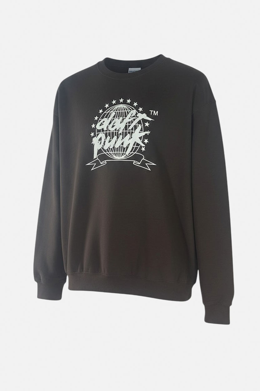 sudadera daft punk crewneck marrón sudadera daft punk crewneck marrón