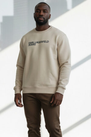 sudadera beige karl lagerfeld jeans klj reg essential