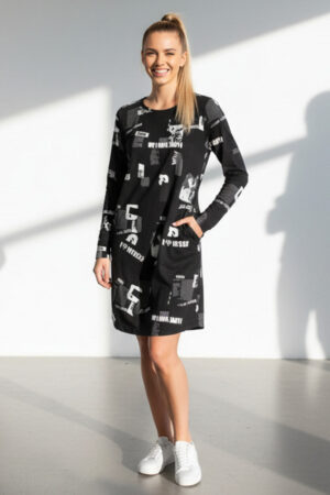vestido corto negro desigual casual dress