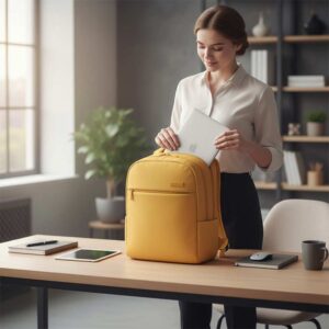 mochila coolpack force amarilla (mostaza)