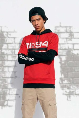 Home sudadera con capucha dc shoes dryden roja y negra